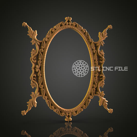 Elegant Oval 3D Frame STL Model for CNC Router Engraver - Artcam, Aspire, CNC Files, Wall Decor, 3D Printer