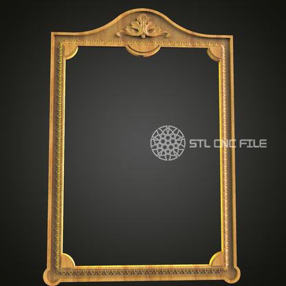 Classic Arched Top Frame STL File, CNC Carving Design for Artcam and Aspire, Traditional Wood Decor