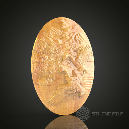Dynamic Birds in Flight CNC Carving STL File for Woodworking
