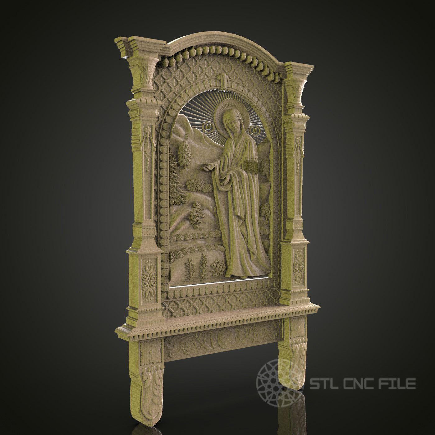 Intricate Religious Wall Art - STL Model for CNC Router Engraver, Artcam, Aspire, 3D Printer
