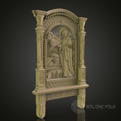 Intricate Religious Wall Art - STL Model for CNC Router Engraver, Artcam, Aspire, 3D Printer