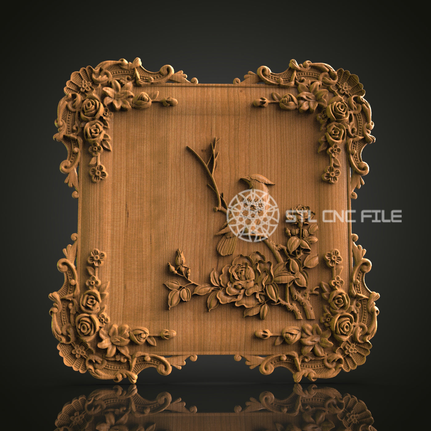 Intricate 3D Carved Mountain Scene STL File for CNC and 3D Printing - Scenic Relief Art, Decorative Wall Decor, Digital Download