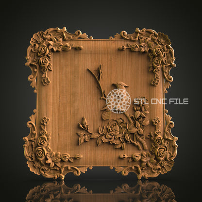 Intricate 3D Carved Mountain Scene STL File for CNC and 3D Printing - Scenic Relief Art, Decorative Wall Decor, Digital Download