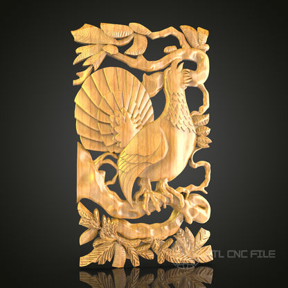 Mythical Griffin Heraldry STL File for CNC, 3D Wood Carving, Fantasy Art, Router Engraving, Decorative Panel