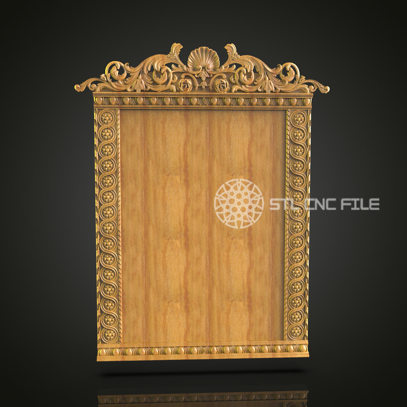 Exquisite Wood Panel CNC Router Engraved with Elegant Border Design - Perfect for Wall Decor & Art Enthusiasts