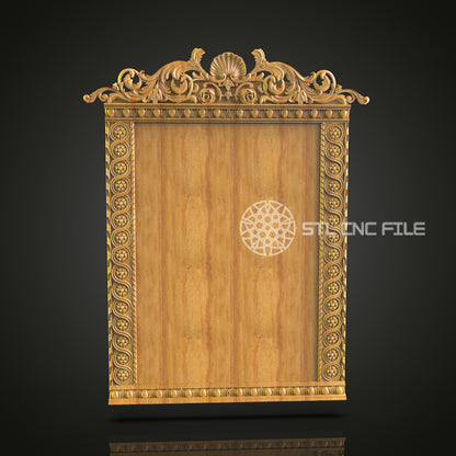 Exquisite Wood Panel CNC Router Engraved with Elegant Border Design - Perfect for Wall Decor & Art Enthusiasts