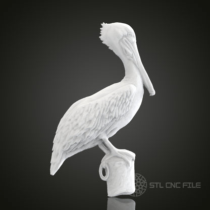 Pelican STL Model for CNC Router Engraver | Artcam & Aspire Compatible | 3D Printer Ready | Detailed Wood Art Decor
