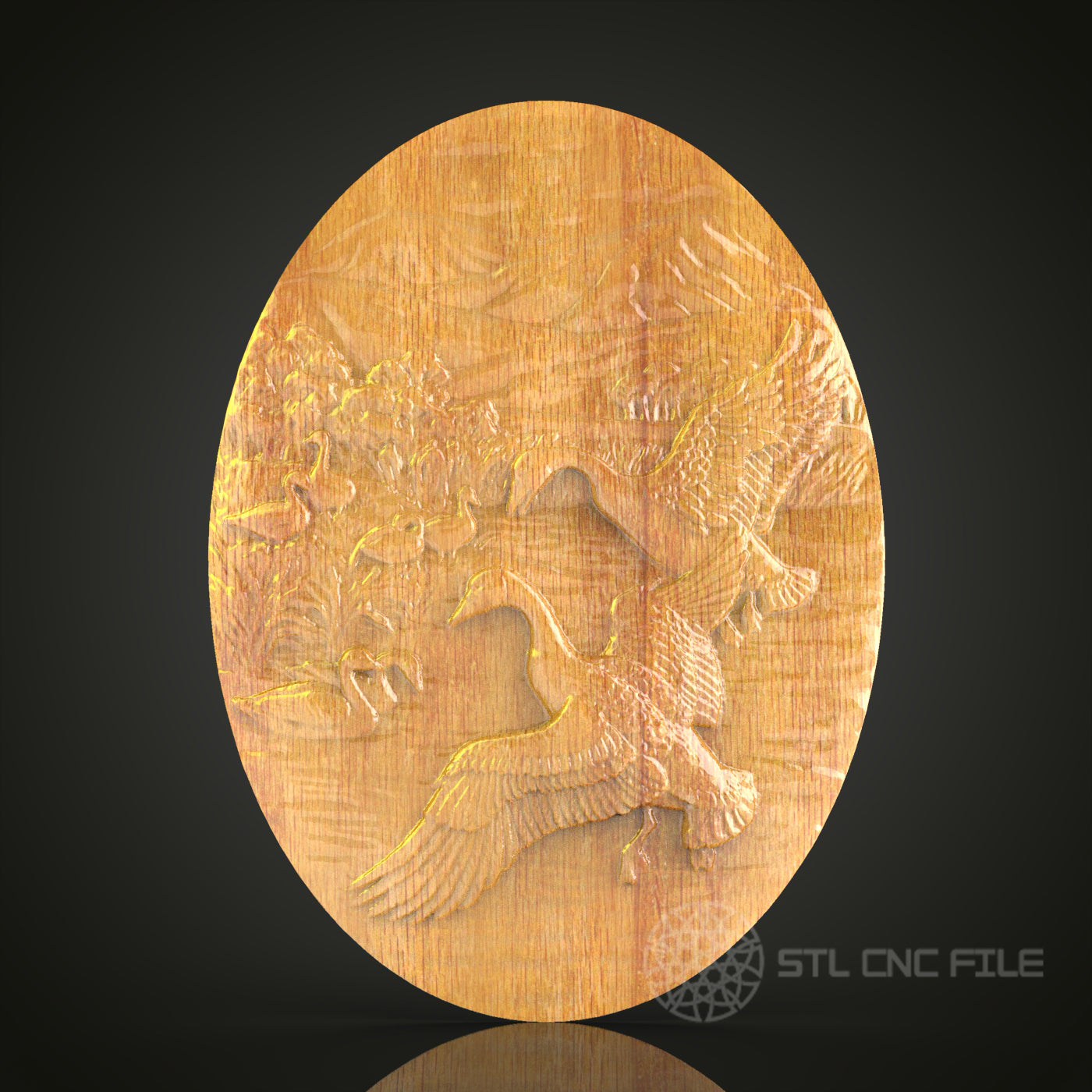 Dynamic Birds in Flight CNC Carving STL File for Woodworking