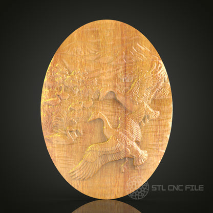 Dynamic Birds in Flight CNC Carving STL File for Woodworking