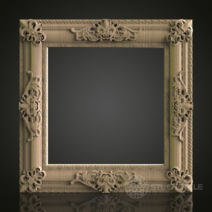 Victorian-Style Square Frame for CNC and 3D Printing - STL File