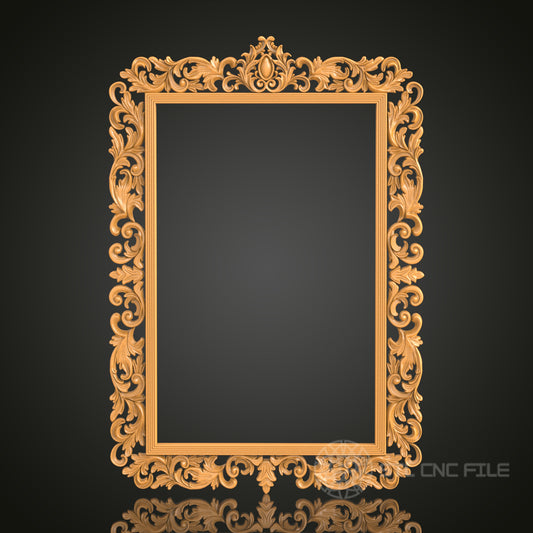 Regal Victorian Portrait Frame STL Model – Ideal for CNC and 3D Printing Decor