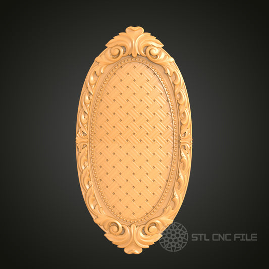Intricate Oval Woven Frame Design STL Model for CNC Router Engraver - Artcam, Aspire, CNC Files, 3D Printer Compatible, Wall Decor