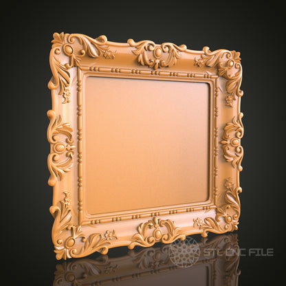 Luxurious Ornate Decorative Frame STL Model for CNC Router Engraver, 3D Printer, Wall Art Decor