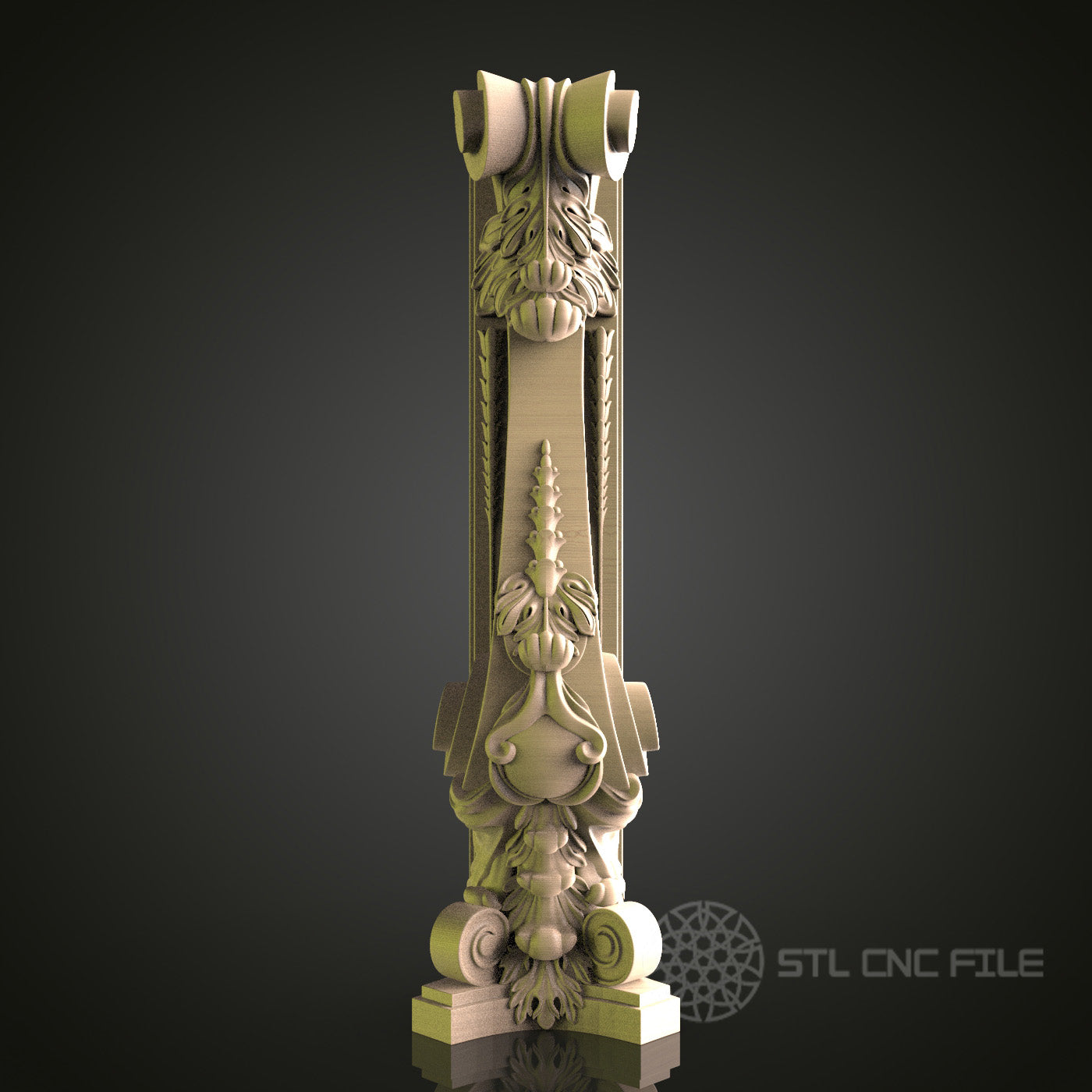 Ornate Scrollwork Wall Decor - STL Model for CNC Router, 3D Printer - Artcam, Aspire Compatible