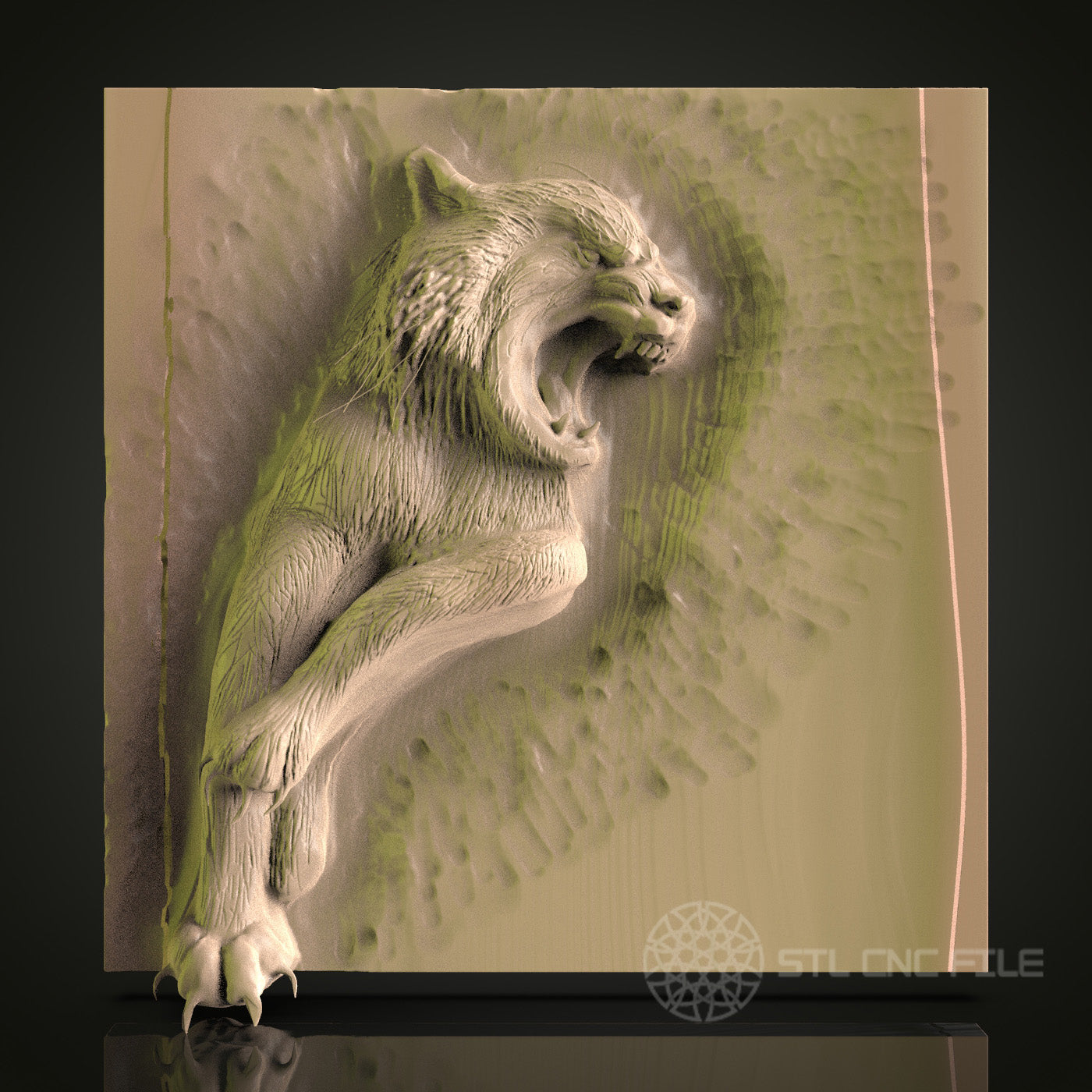 Fierce Tiger Relief - STL File for CNC and 3D Printing