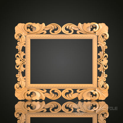Elegant Ornate Square Frame STL Model for CNC Router Engraver and 3D Printer - Wall Decor