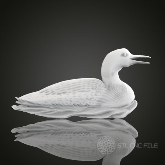 Elegant Duck 3D STL Model for CNC Router Engraver, Artcam, Aspire, CNC Files, Wood Art Wall Decor, 3D Printer