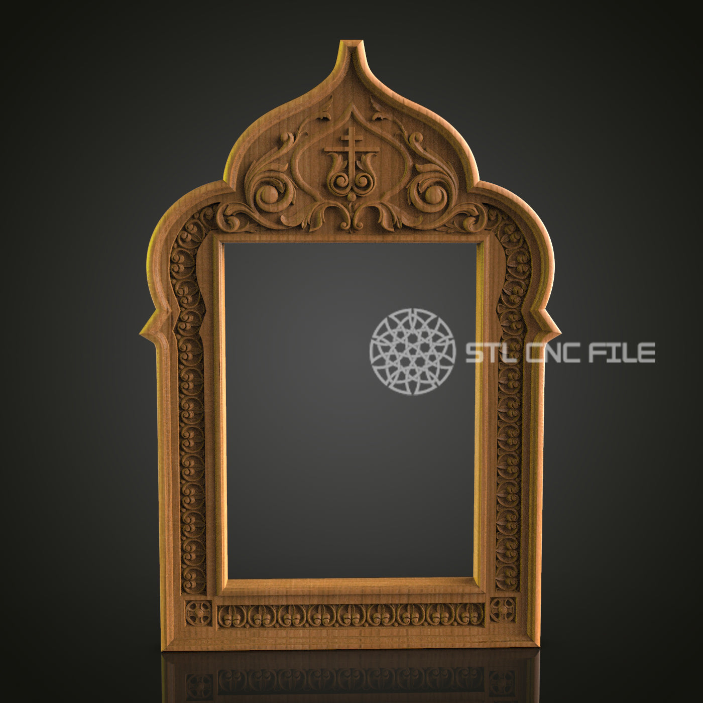 Elegant Wooden Frame STL Model for CNC Router Engraver - Artcam, Aspire, CNC Files, Wall Decor, 3D Printer