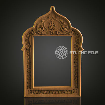 Elegant Wooden Frame STL Model for CNC Router Engraver - Artcam, Aspire, CNC Files, Wall Decor, 3D Printer