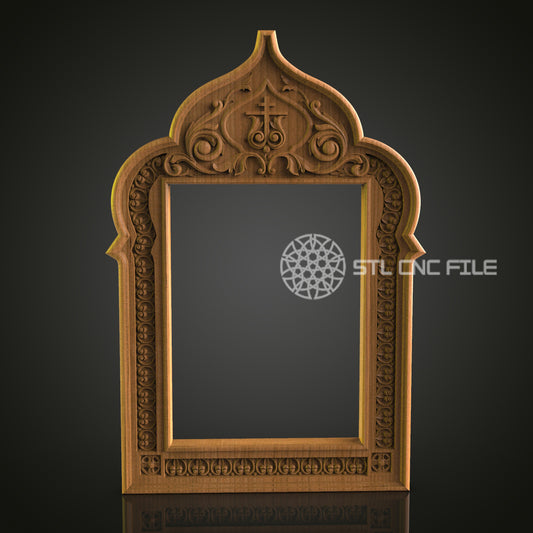 Elegant Wooden Frame STL Model for CNC Router Engraver - Artcam, Aspire, CNC Files, Wall Decor, 3D Printer