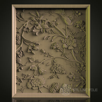 Intricate Floral Panel - STL File for CNC and 3D Printing