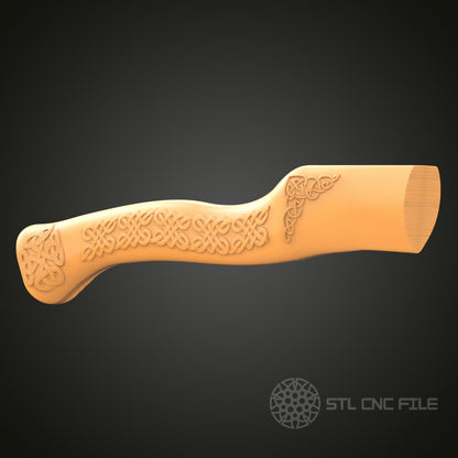 Celtic Carved Walking Stick Handle - STL Model for CNC Router and 3D Printing