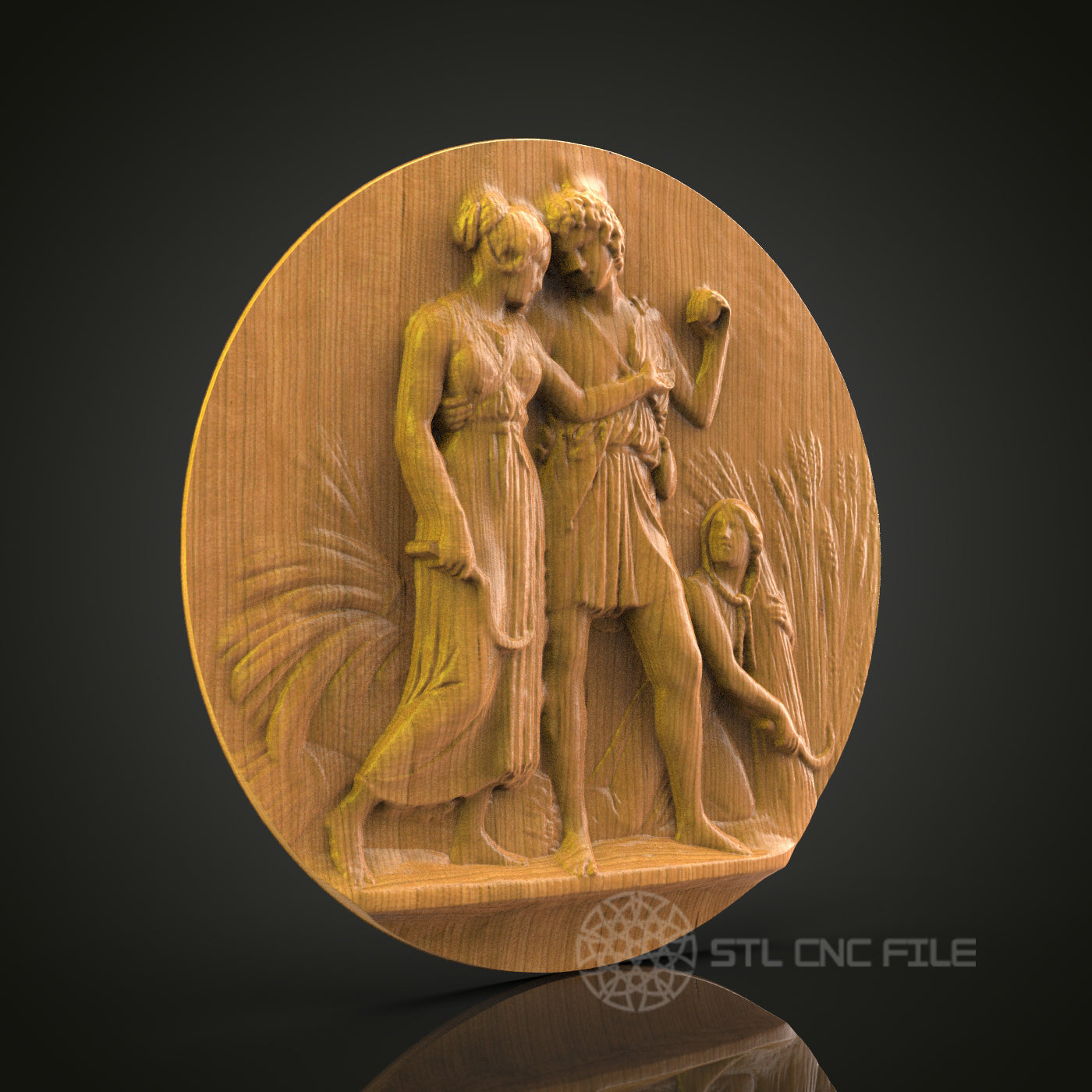 Classical Scene Relief - STL Model for CNC Router Engraver - Artcam, Aspire Compatible - Wood Art, Wall Decor, 3D Printer Ready
