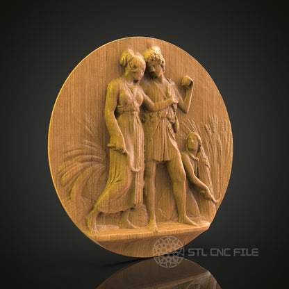 Classical Scene Relief - STL Model for CNC Router Engraver - Artcam, Aspire Compatible - Wood Art, Wall Decor, 3D Printer Ready