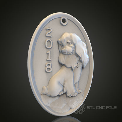 2018 Dog Medal STL Model for CNC Router Engraver, Artcam, Aspire, Wood, Wall Decor