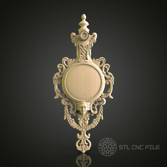 Gothic Mirror Frame 3D Model STL File, Ornate Mirror with Skull Motif for CNC Router – Compatible with Artcam, Aspire