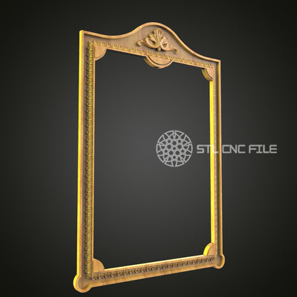 Classic Arched Top Frame STL File, CNC Carving Design for Artcam and Aspire, Traditional Wood Decor