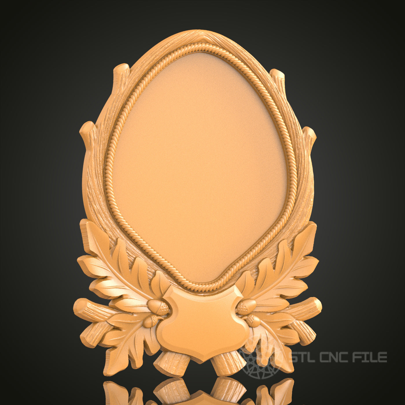 Nature-Inspired Oval Frame STL Model – Perfect for CNC Carving and 3D Printing