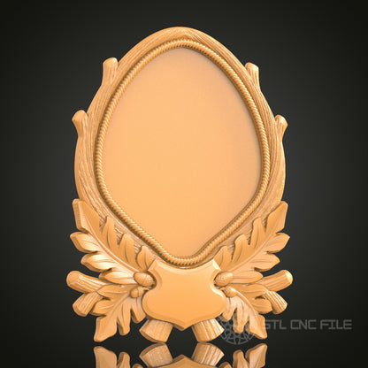 Nature-Inspired Oval Frame STL Model – Perfect for CNC Carving and 3D Printing
