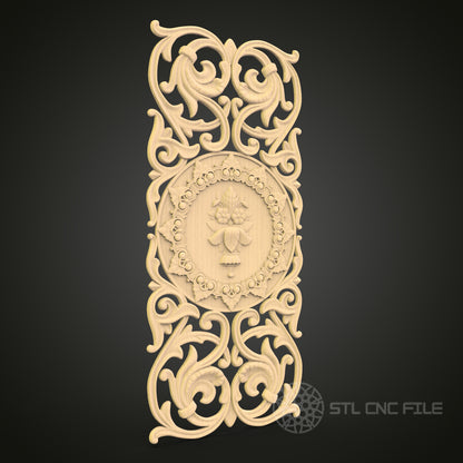 Ornate Medallion & Scrollwork STL File for CNC - Elaborate 3D Wood Carving Design