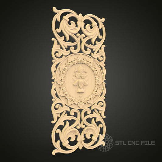 Ornate Medallion & Scrollwork STL File for CNC - Elaborate 3D Wood Carving Design