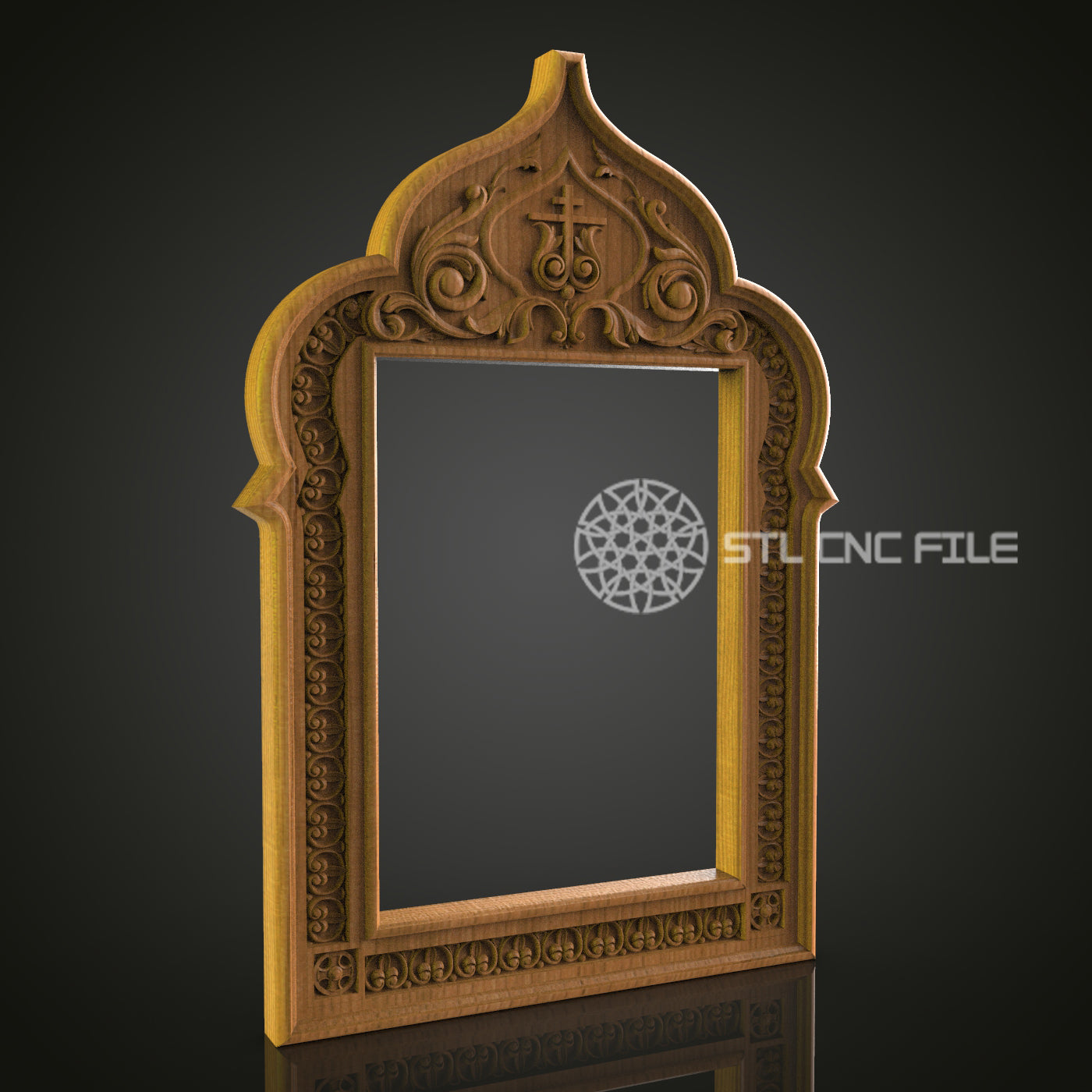 Elegant Wooden Frame STL Model for CNC Router Engraver - Artcam, Aspire, CNC Files, Wall Decor, 3D Printer