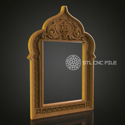Elegant Wooden Frame STL Model for CNC Router Engraver - Artcam, Aspire, CNC Files, Wall Decor, 3D Printer