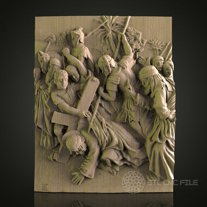 Religious Relief Panel for CNC and 3D Printing - STL File