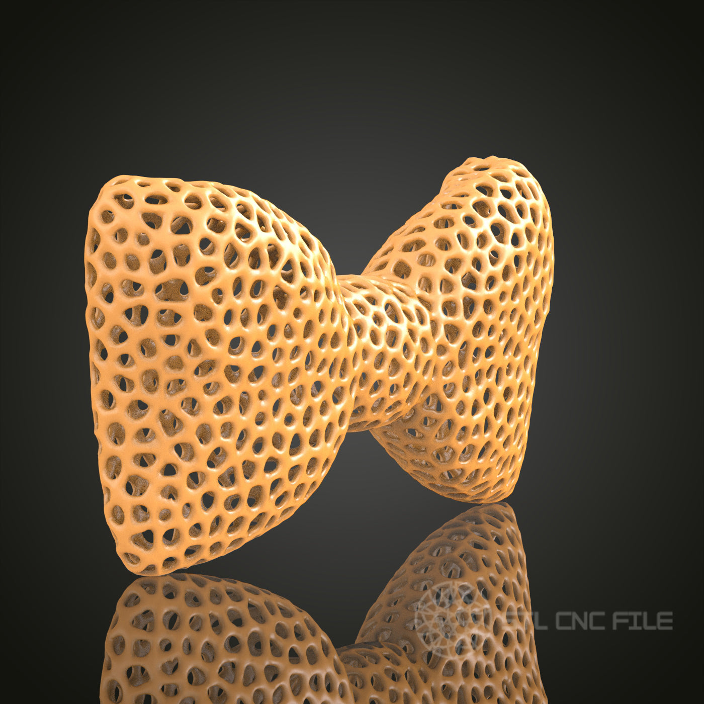 Textured Bow Tie STL Model, CNC Router File for Decorative Art, Compatible with Artcam, Aspire