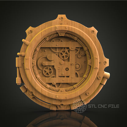 Intricate Mechanical Clock Relief - STL Model for CNC Router Engraver - Artcam, Aspire Compatible - Wood Art, Wall Decor, 3D Printer Ready