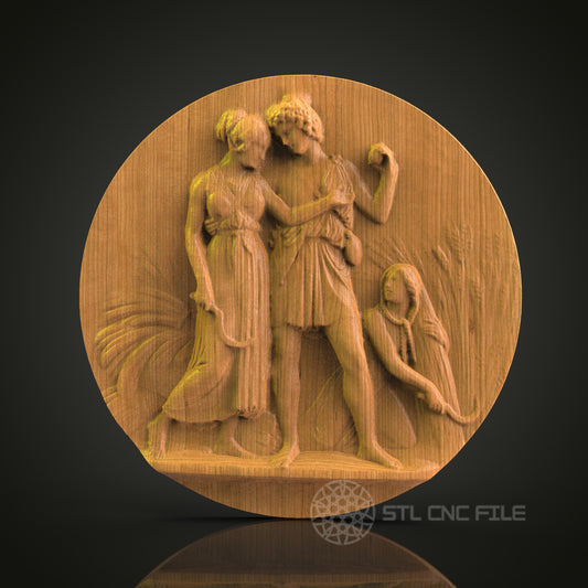 Classical Scene Relief - STL Model for CNC Router Engraver - Artcam, Aspire Compatible - Wood Art, Wall Decor, 3D Printer Ready