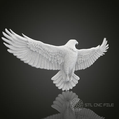 Soaring Eagle 3D STL Model for CNC Router Engraver, Artcam, Aspire, CNC Files, Wood Art Wall Decor, 3D Printer