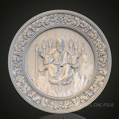 Divine Throne Relief Wall Art | STL Model for CNC Router, 3D Printer | Aspire, Artcam, CNC Files