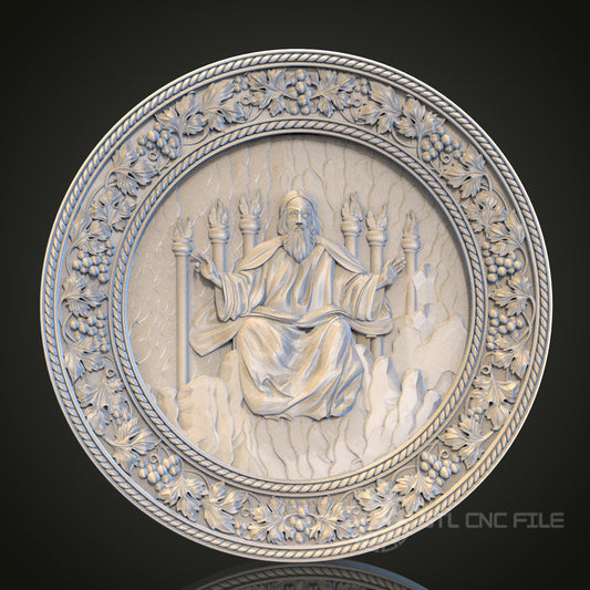 Divine Throne Relief Wall Art | STL Model for CNC Router, 3D Printer | Aspire, Artcam, CNC Files