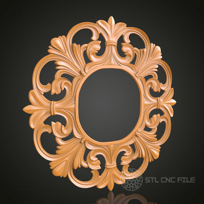 Elegant Decorative Frame STL Model for CNC Router Engraver, 3D Printer, Wall Art Decor
