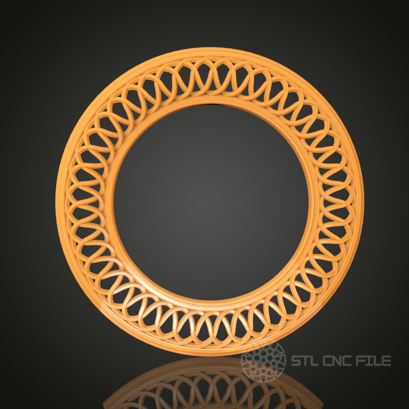 Modern Round Frame STL Model for CNC Router Engraver, Artcam, Aspire - Wood Wall Decor, 3D Printer