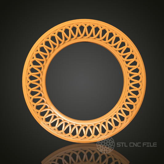 Modern Round Frame STL Model for CNC Router Engraver, Artcam, Aspire - Wood Wall Decor, 3D Printer