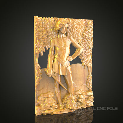 Artemis Greek Goddess 3D Relief Model for CNC – Mythological Art, Wood Carving File