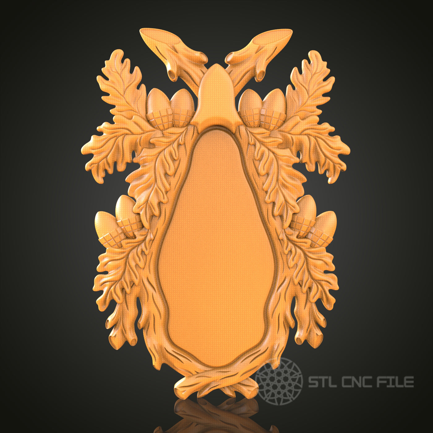 Rustic Decorative Frame STL Model for CNC Router Engraver, 3D Printer, Wall Art Decor