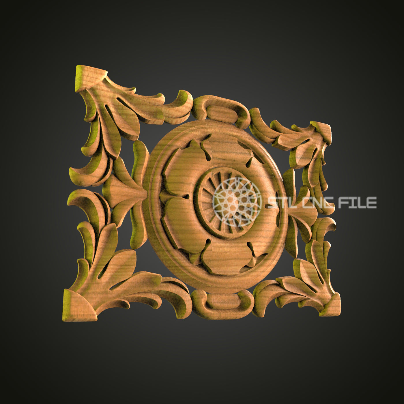 Elegant Carved Wooden Clock Face STL Model - CNC Router Files for Artcam, Aspire - Wall Decor Wood Art 3D Printing Design
